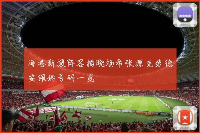 海港新援阵容揭晓杨希张源克劳德安佩姆号码一览